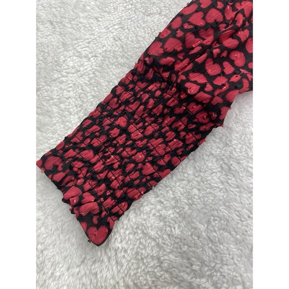 Eliane Rose Heart Print Vneck Short Party Dress Womens Small Textured 3D Cottage - Picture 6 of 11